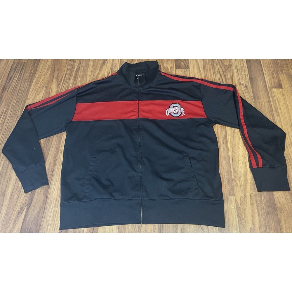 Ohio State Buckeyes Jacket Mens 2XL Black NCAA Football Colosseum Track Zip
